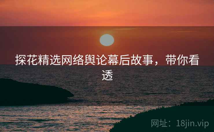 探花精选网络舆论幕后故事，带你看透
