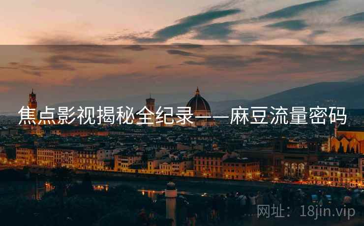 焦点影视揭秘全纪录——麻豆流量密码