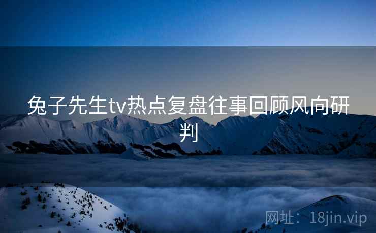 兔子先生tv热点复盘往事回顾风向研判